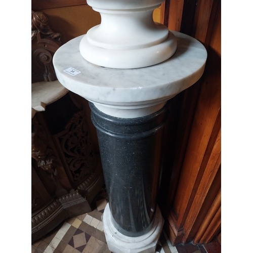 14 - 19th. C. hand carved Carrara marble bust of  