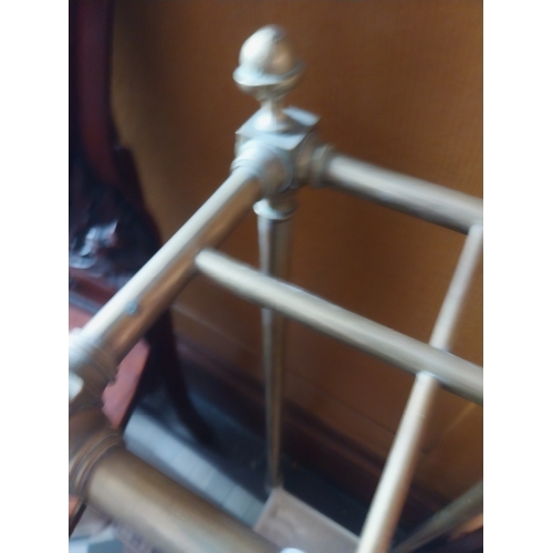 18 - 19th. C. brass and cast iron stick stand. { 70cm H X 24cm W X 18cm D }.