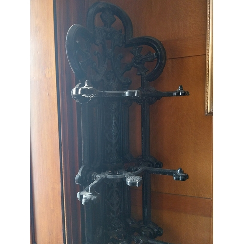 22 - Decorative 19th. C. cast iron corner hallstand. { 200cm H X 50cm W X 40cm D   }.