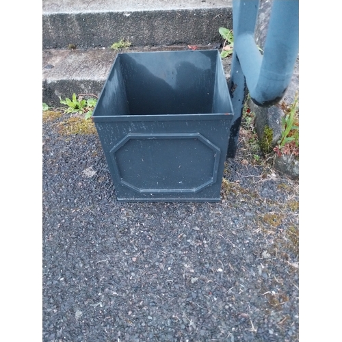 20 - Pair of good quality cast lead effect metal planters in the Georgian style {28cm H x 32cm W x 32cm D... 