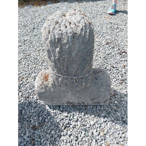 34 - Carved stone bust of Gentleman. {53 cm H x 45 cm W x 25 cm D}.