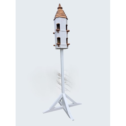 12 - Wooden painted Dovecote. {495 cm H x 125 cm W x 135 cm D} approx.