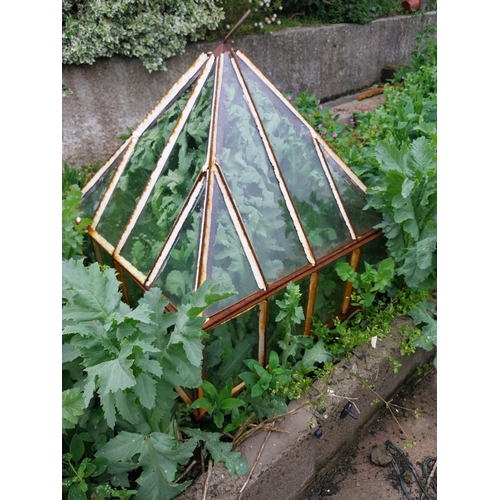 28 - Wrought iron garden cloche. {70cm H x 70cm W x 70cm D}