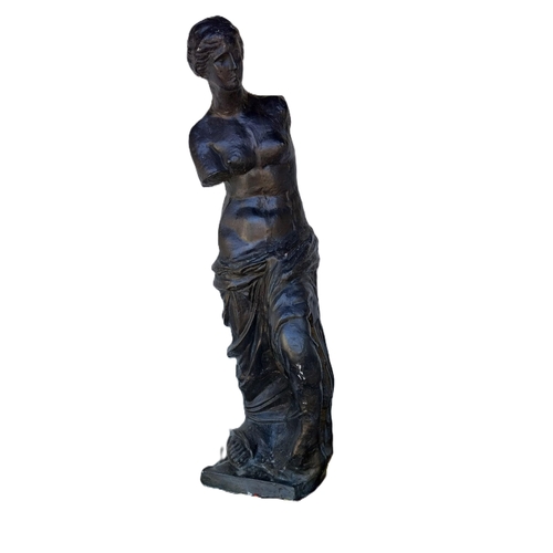 50 - Good quality bronze effect spelter statue of Venus de Milo. { 106cm H X 34cm Sq. }.