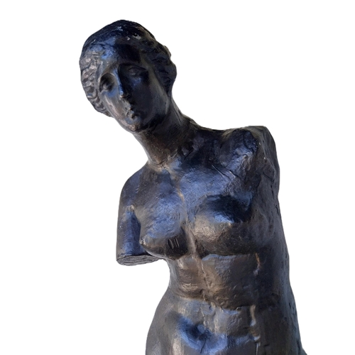 50 - Good quality bronze effect spelter statue of Venus de Milo. { 106cm H X 34cm Sq. }.