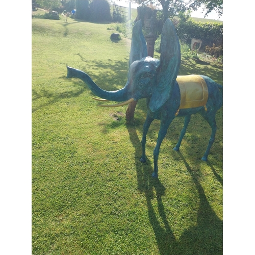52 - Bronze Elephant with gilded Salvador Dali style decoration. {138 cm H x 170 cm W x 73 cm D}.