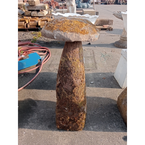 43 - Large sandstone staddle stone.  {H 110cm x Dia 46cm}. NOT ON SITE FOR VIEWING