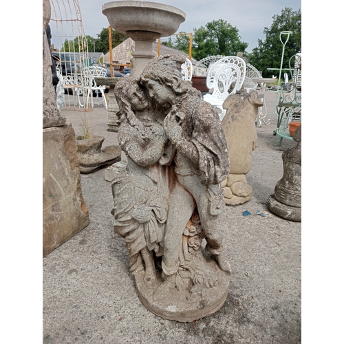 57 - Composition statue of the lovers Romeo and Juliet. {H 40cm x W 35cm x D 50cm}. NOT ON SITE FOR VIEWI... 