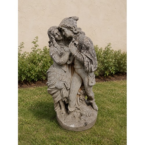 57 - Composition statue of the lovers Romeo and Juliet. {H 40cm x W 35cm x D 50cm}. NOT ON SITE FOR VIEWI... 