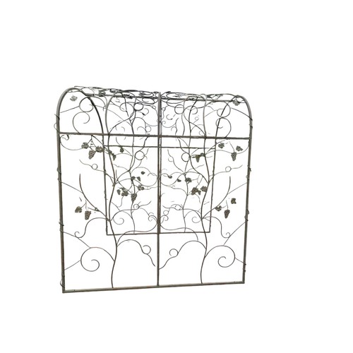2 - Bronzed metal rose walk decorated with grapes and vine leaves. {231 cm H x 120 cm W x 201 cm D}.