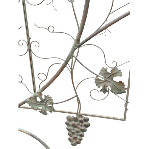 2 - Bronzed metal rose walk decorated with grapes and vine leaves. {231 cm H x 120 cm W x 201 cm D}.