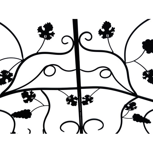 2 - Bronzed metal rose walk decorated with grapes and vine leaves. {231 cm H x 120 cm W x 201 cm D}.