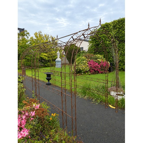 36 - Decorative wrought iron rose walk {240cm H x 160cm W x 402cm L}