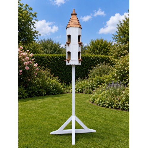 12 - Wooden painted Dovecote. {495 cm H x 125 cm W x 135 cm D} approx.
