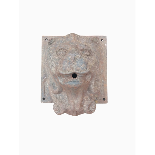 50A - Good quality cast iron Lion's mask wall fountain. {35 cm H x 30 cm W x 25 cm D}.