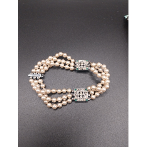 14 - Faux Ladies bracelet and Ladies watch with leather strap.