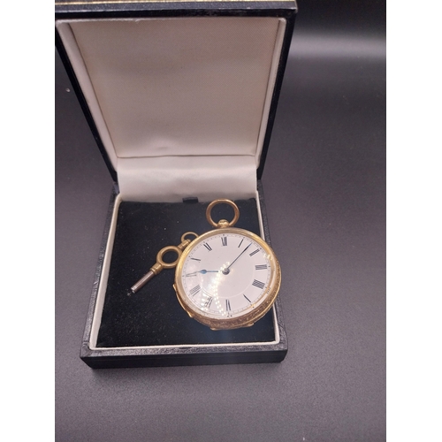 30 - 18 ct gold Gent's pocket watch.  Wt: 50 grms.