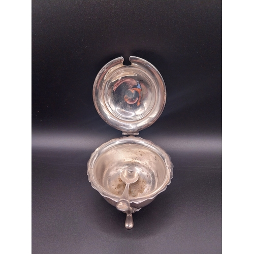 40 - EPSN mustard pot with spoon.
