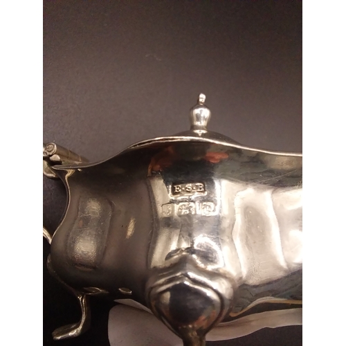 41 - Silver Mustard pot. Hallmarked rubbed. Wt: 46.9 grms.