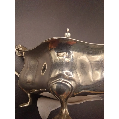 41 - Silver Mustard pot. Hallmarked rubbed. Wt: 46.9 grms.