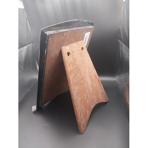 43 - Hallmarked Silver framed mirror.  {23 cm H x 16 cm W} .