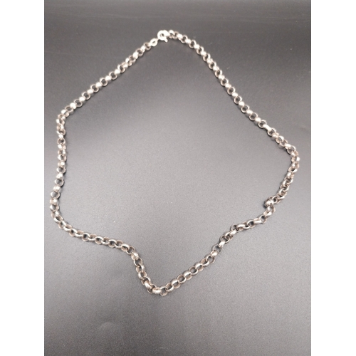 49 - Silver chain with cross stamped. Wt: 15.6 grms.