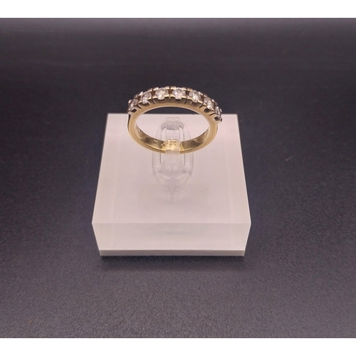 51 - 18 ct gold diamond ring. Size J.