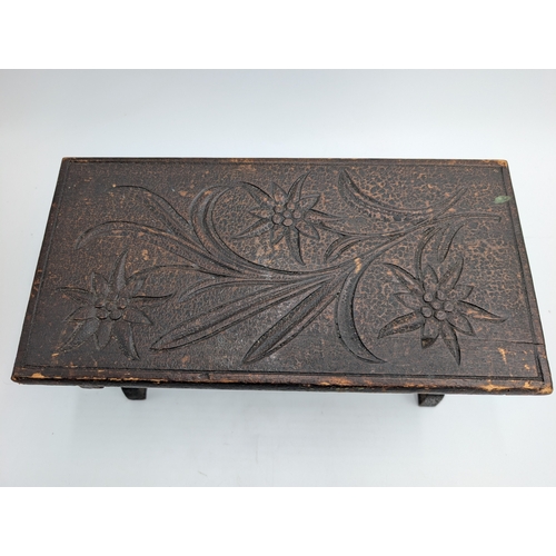 115 - 19th C. Irish scumbled pine miniature table. {14 cm H x 30 cm W x 15 cm D}.