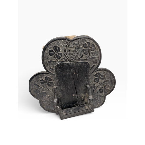 15 - Collection of nine pieces of 19th C. Irish bog oak including calendars, pin tray and Bridge counter.... 