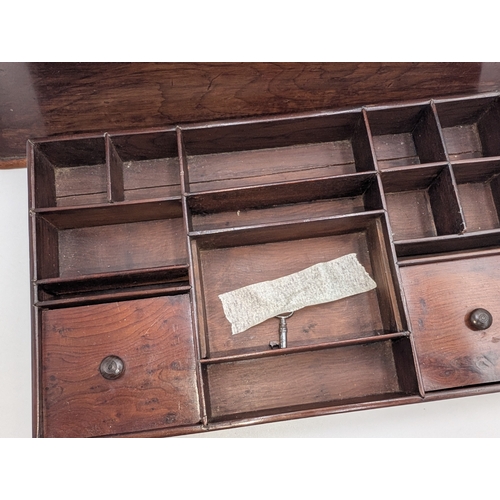 23 - 19th C. Irish Killarney wood inlaid sewing box with label Neatte Maker Killarney.  {12 cm H x 33 cm ... 