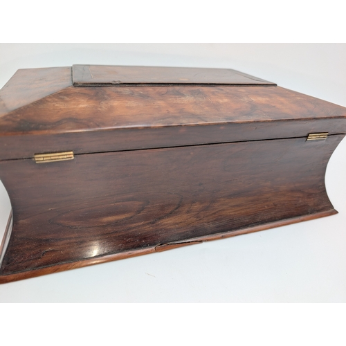 23 - 19th C. Irish Killarney wood inlaid sewing box with label Neatte Maker Killarney.  {12 cm H x 33 cm ... 