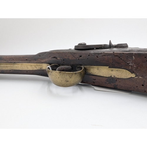 26 - 19th C. Irish percussion capped blunderbuss with original ramrod by Fowler stamped DU-319.
