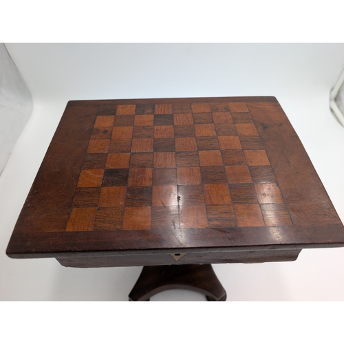 44 - 19th C. Irish Killarney wood arbutus and marquetry Apprentice piece Games box in the form of a sewin... 
