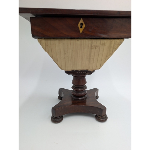 44 - 19th C. Irish Killarney wood arbutus and marquetry Apprentice piece Games box in the form of a sewin... 