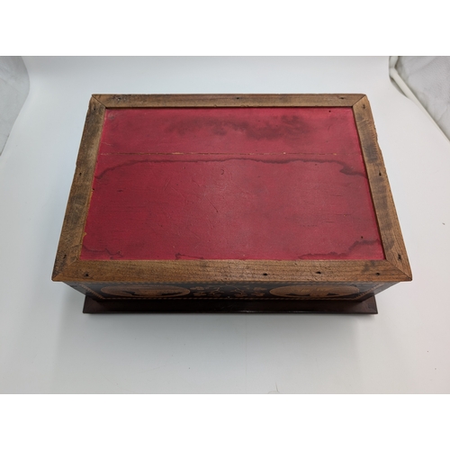 45 - 19th C. Irish Killarney wood arbutus and marquetry  box inlaid with Shamrocks  and oval vignettes of... 