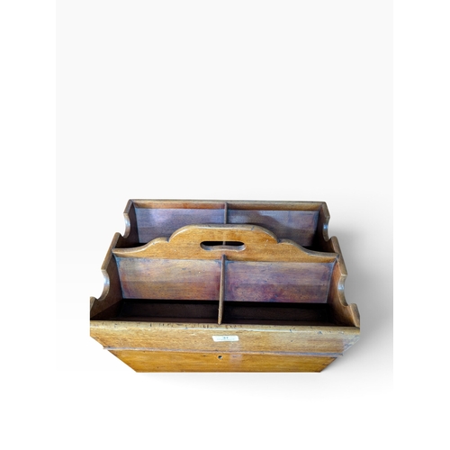 47 - Irish Georgian mahogany wine cooler and cutlery box. {58 cm H x 43 cm W x 30 cm D}.