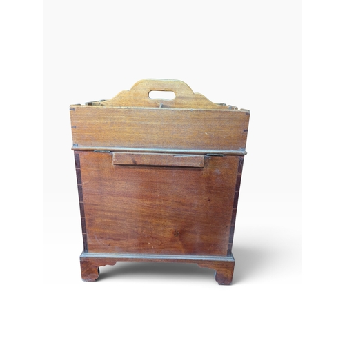47 - Irish Georgian mahogany wine cooler and cutlery box. {58 cm H x 43 cm W x 30 cm D}.