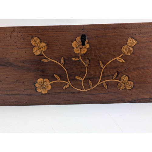 57 - 19th C. Irish Killarney wood arbutus and marquetry dome topped lidded box inlaid with Glena Cottage,... 