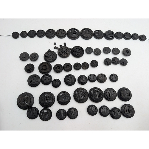 36 - Miscellaneous lot of 19th C. Irish bog oak jewellery including cross pendant, necklaces and other in... 