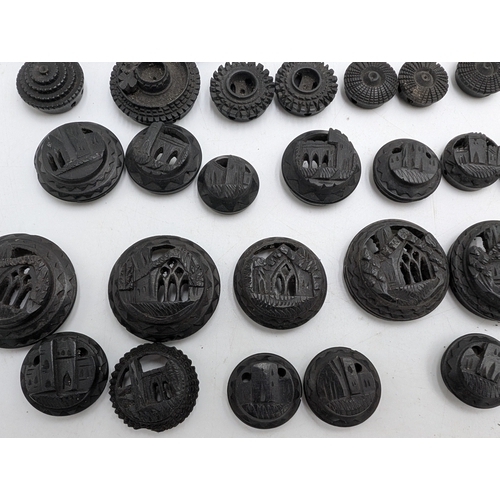 36 - Miscellaneous lot of 19th C. Irish bog oak jewellery including cross pendant, necklaces and other in... 