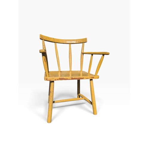 19th C. Irish painted pine hedge Chair. {81 cm H x 66 cm W  x53 cm D}.