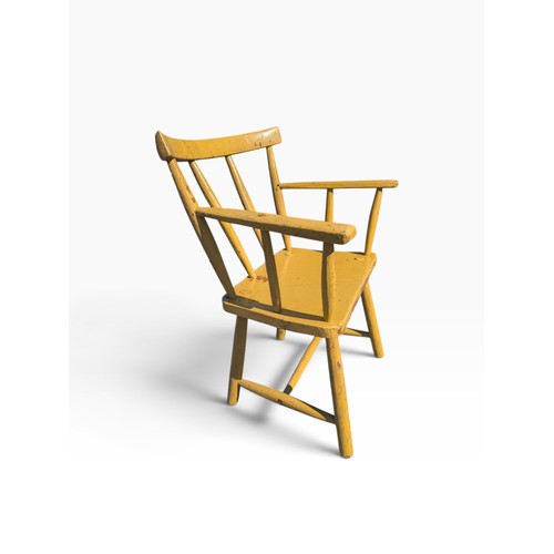 91 - 19th C. Irish painted pine hedge Chair. {81 cm H x 66 cm W  x53 cm D}.
