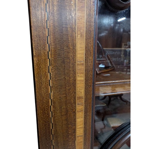 43 - Large Edwardian Irish four door breakfront bookcase salvaged from RMS Celtic has decorative glazing ... 