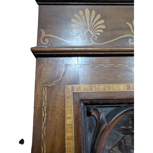 43 - Large Edwardian Irish four door breakfront bookcase salvaged from RMS Celtic has decorative glazing ... 