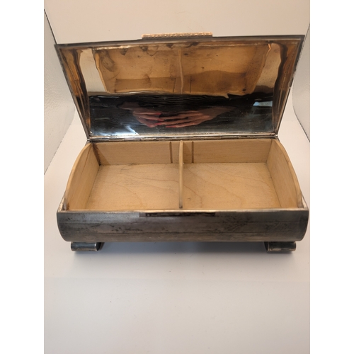 23 - Silver jewellery boxed hallmarked London, with wood liner. Approx. 550grms without wooden liner