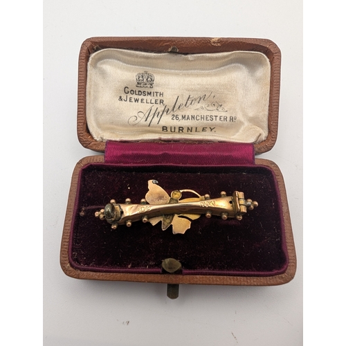 55 - Appleton, Burnley 9 carat gold butterfly brooch (no back) - 1.4grms