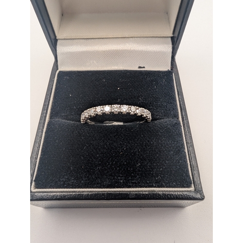 6 - Round diamond Platinum eternity ring, 0.53 Carat, 2.44grms - ring size N