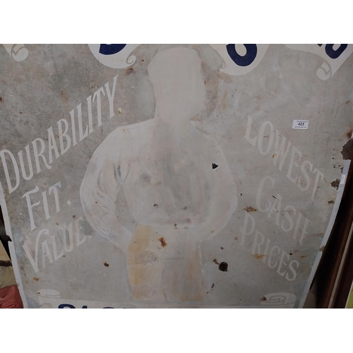 3 - Rare Taaffe and Coldwell's Shirts 81 Grafton Street Dubin enamel advertising sign. {102 cm H x 92 cm... 