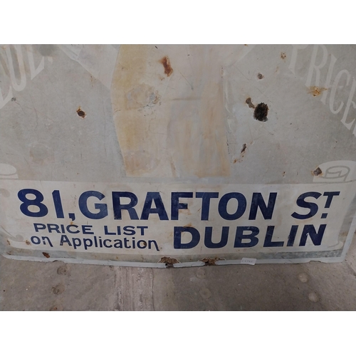 3 - Rare Taaffe and Coldwell's Shirts 81 Grafton Street Dubin enamel advertising sign. {102 cm H x 92 cm... 