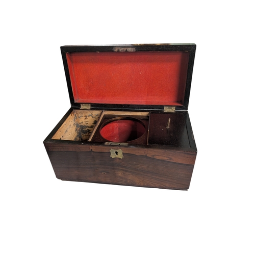 53 - Two Regency rosewood mahogany tea caddies one with original glass mixing bowl. 13 cm H x 31 cm W x 1... 